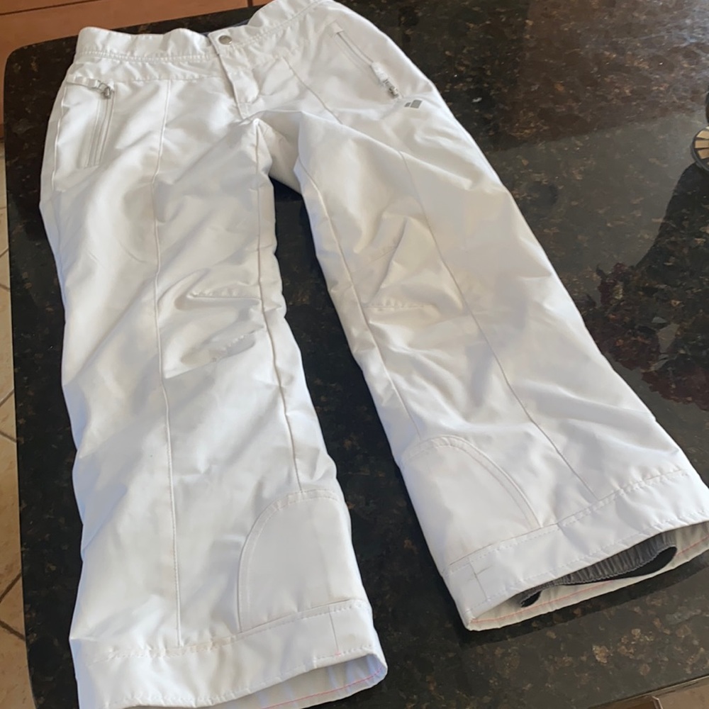 Obermeyer sport white ski  pants size med (10-12)